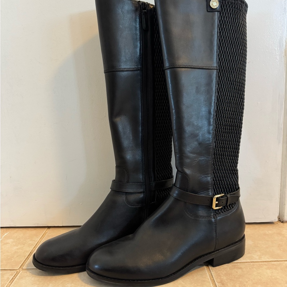 Cole Haan Black Leather Knee-High Boots